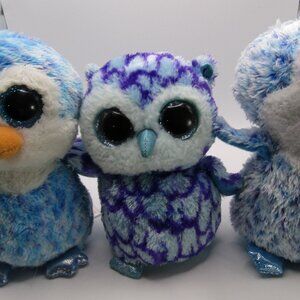3 owl beanie boo lot no tags